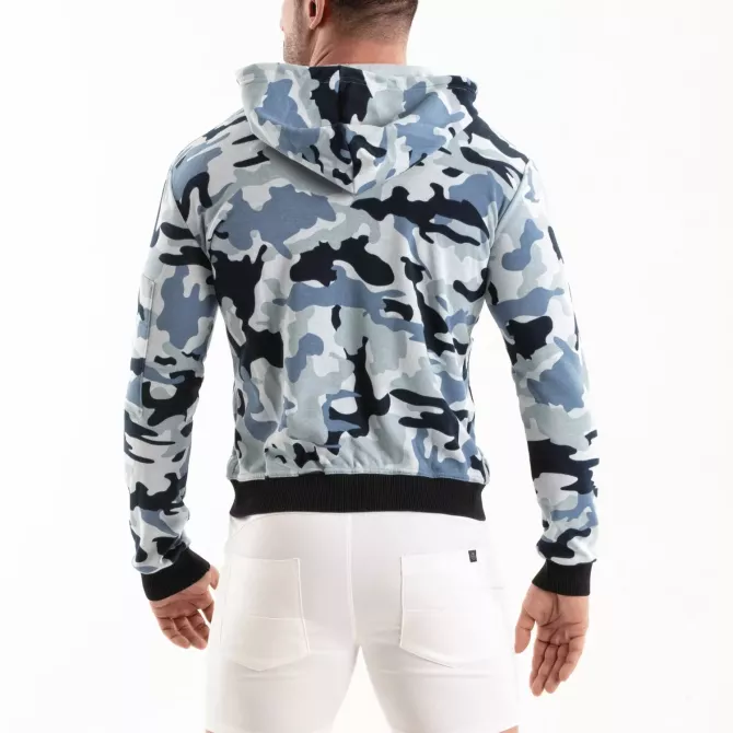 Sweat Capuche Homme Camo Bleu – Style & Confort TOF Paris