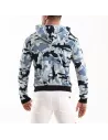 Sweat A Capuche En Polaire Camo Bleu
