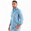 Chemise Lin Homme Blue - Élégance et Confort | TOF Paris