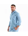 Linen Long Sleeve Shirt Blue