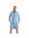 Linen Long Sleeve Shirt Blue