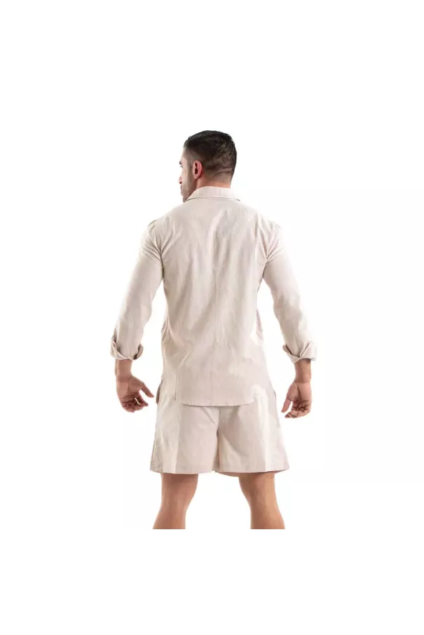 Chemise Lin Homme Beige - Élégance et Confort | TOF Paris