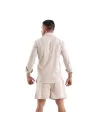 Chemise En Lin A Manches Longues Beige