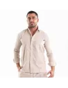 Chemise En Lin A Manches Longues Beige