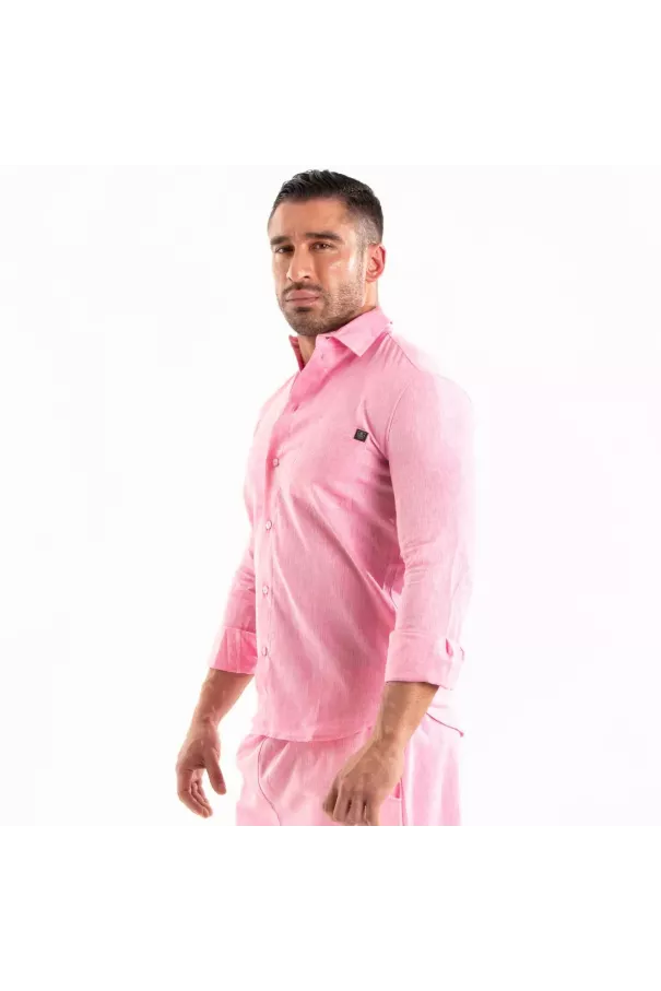 Chemise Lin Homme Rose - Élégance et Confort | TOF Paris
