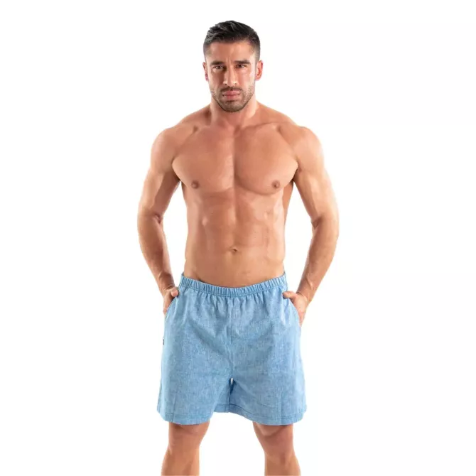 Linen Short Blue
