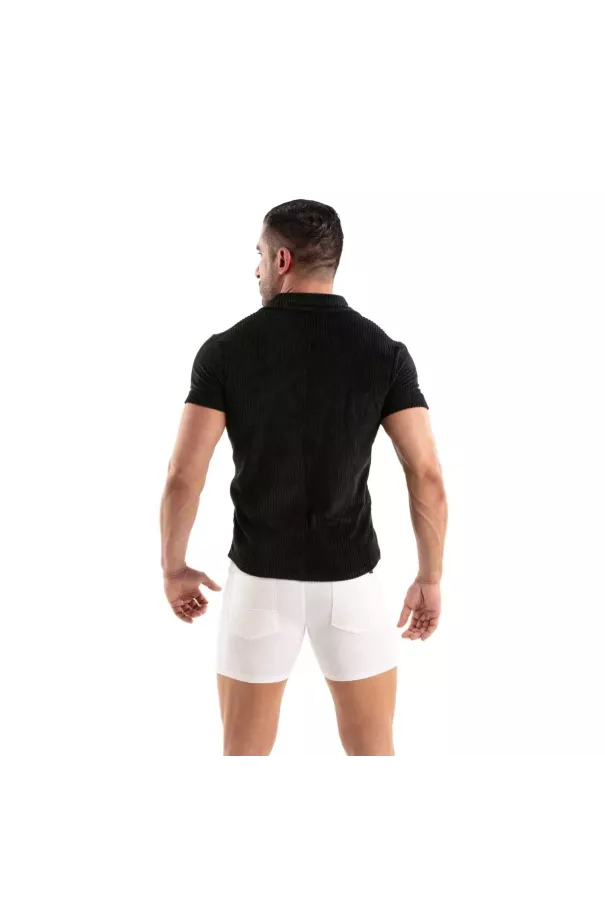 Chemise Tricotée En Velours Côtelé Noir