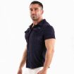 Chemise Tricotée En Velours Côtelé Bleu Marine