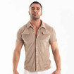 Chemise Tricotée En Velours Côtelé Sable