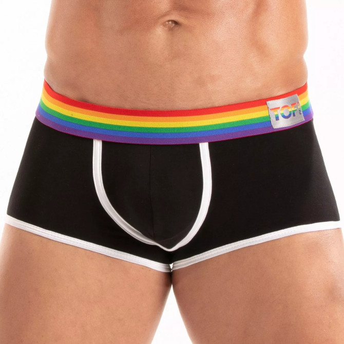 Boxer Pride Black – Sous-Vêtement Arc-En-Ciel Sexy & Festif