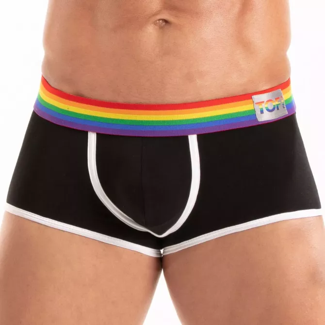 Boxer Pride Black – Sous-Vêtement Arc-En-Ciel Sexy & Festif