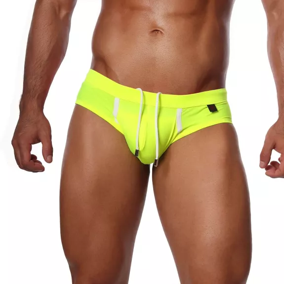 Slip de bain Happy Jaune Fluo
