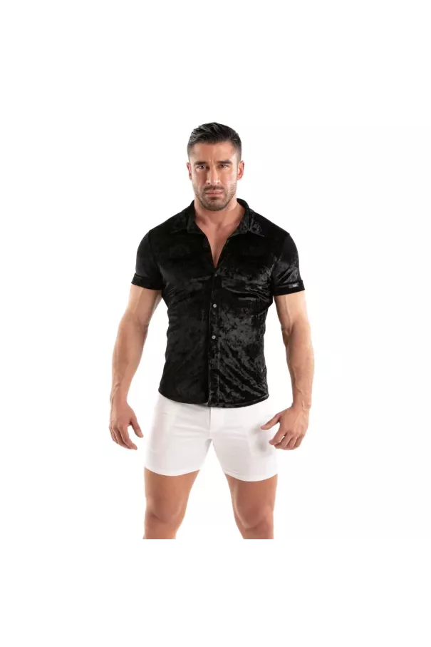 Chemise Velours Homme Black – Élégance Et Sensualité | TOF Paris