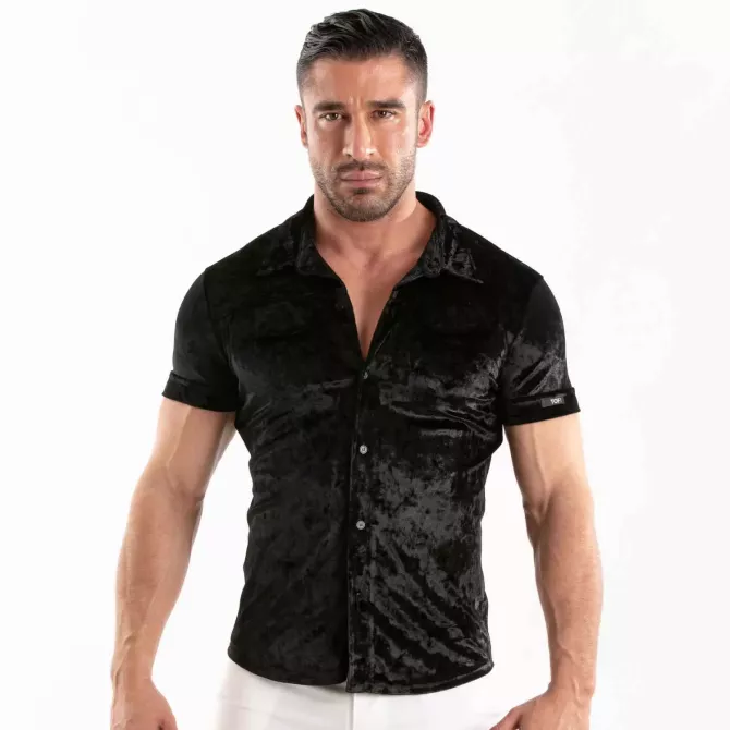 Chemise Velours Homme Black – Élégance Et Sensualité | TOF Paris