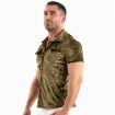 Chemise En Velours Froissé Kaki