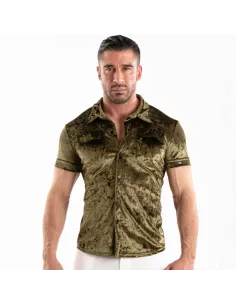 Chemise En Velours Froissé Kaki