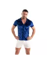 Chemise En Velours Froissé Bleu