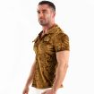 Crushed Velvet Shirt Gold