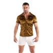 Crushed Velvet Shirt Gold