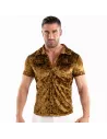 Chemise En Velours Froissé Or