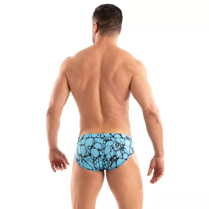 Slip De Bain Homme Imprimé Bleu | Sexy & Ajusté | TOF Paris