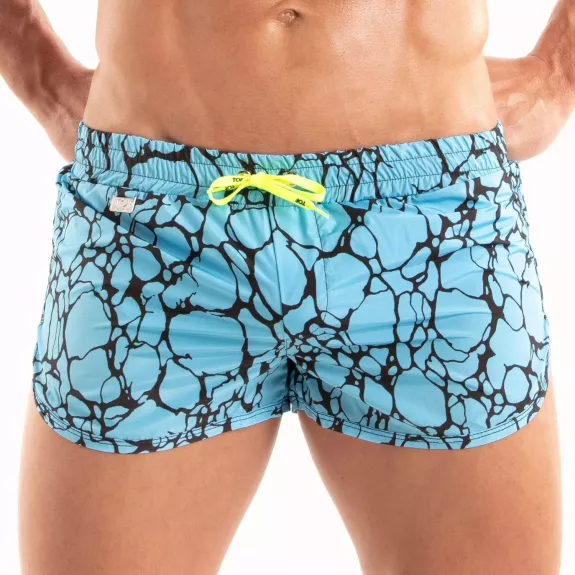 Printed Mini Swim Short Blue