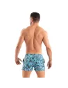 Short De Bain Imprimé Mi-Cuisse Bleu