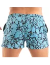 Short De Bain Imprimé Mi-Cuisse Bleu