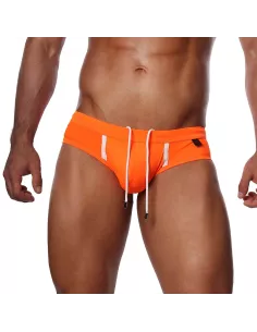 Slip de bain Happy Orange Fluo - TOFF-PARIS.com