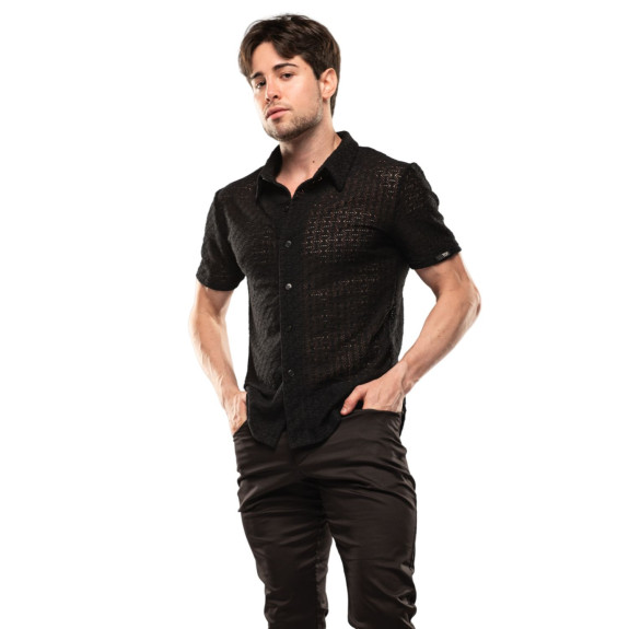 Chemise à Manches Courtes Riviera Noir