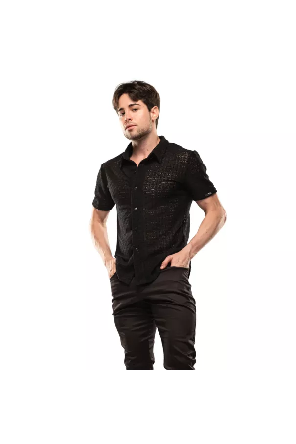 Chemise à Manches Courtes Riviera Noir