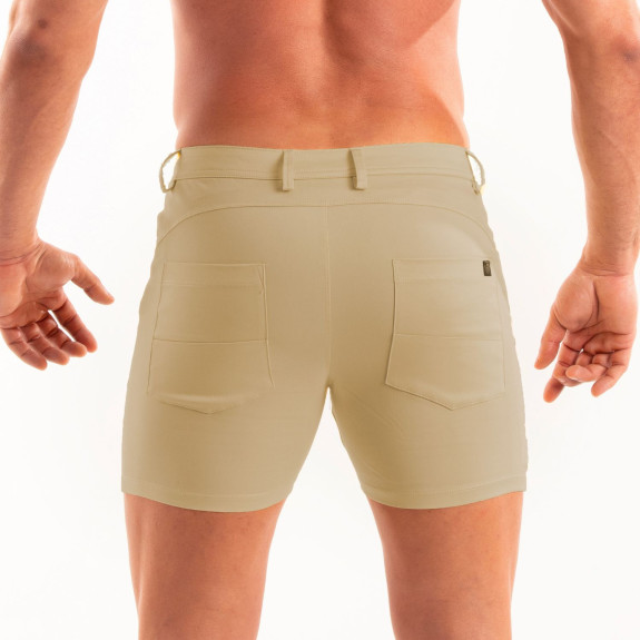 The Chino Short Beige From Back