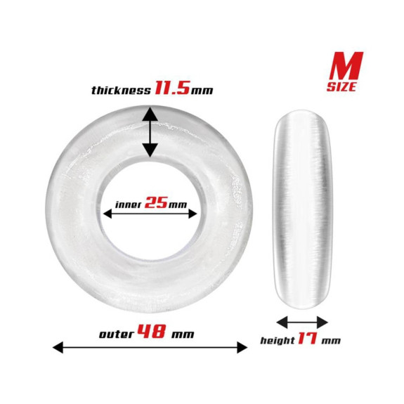 Lot de 3 cockrings Souples Beast Rings Transparents