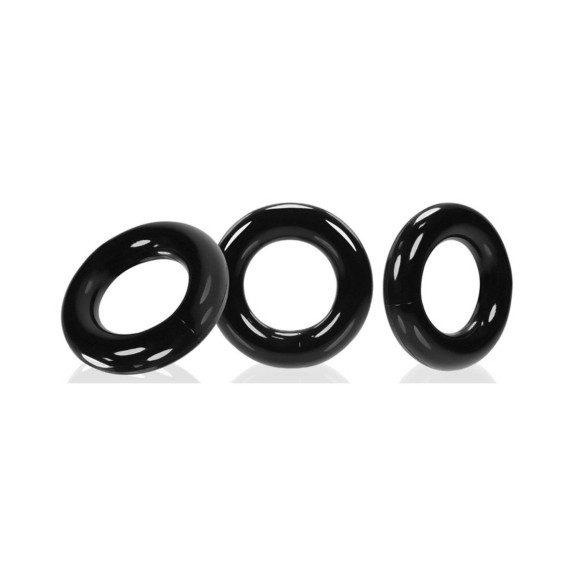 Lot de 3 cockrings Willy Rings Noir Oxballs