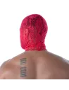 La nouvelle cagoule en dentelle fluide rouge de dos