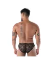 Le mini slips en dentelle fluide noir de dos