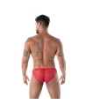Le mini slips en dentelle fluide rouge de dos