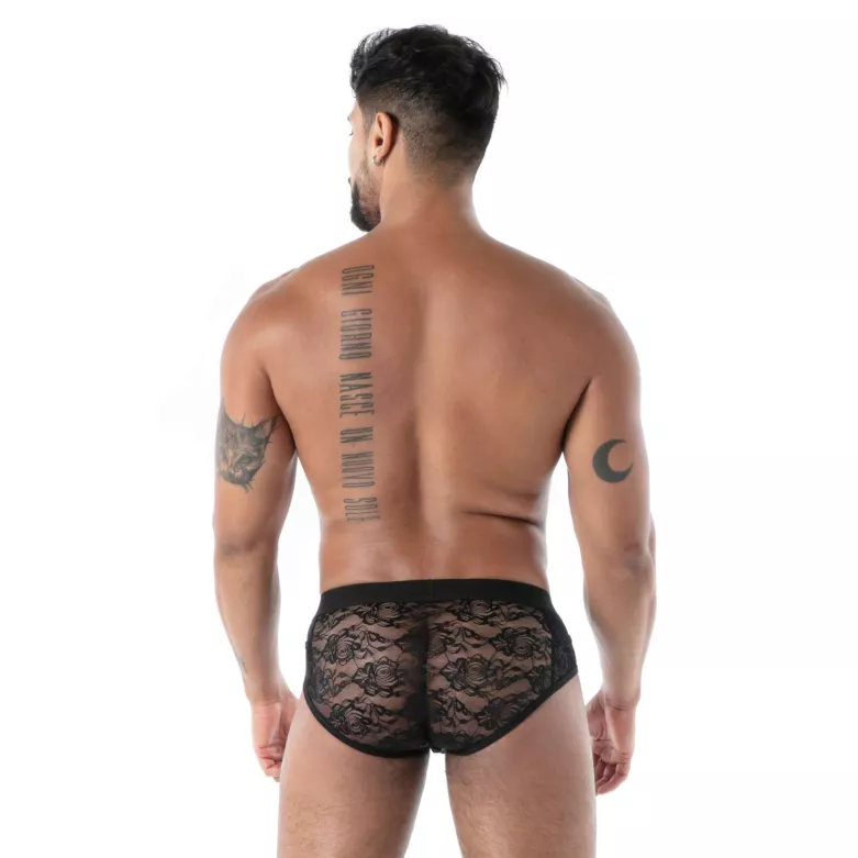 Men with a Fluid lace pocket brief black