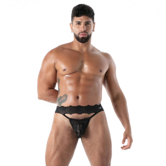 Le Nouveau String Ultra en Dentelle Fluide Noire