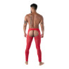 Discover the fluid lace open legging red from back