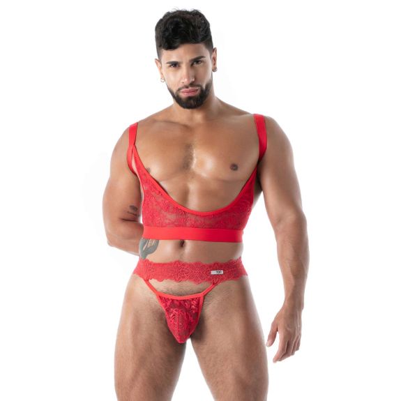 Fluid Lace Ultra Thong Red For Men