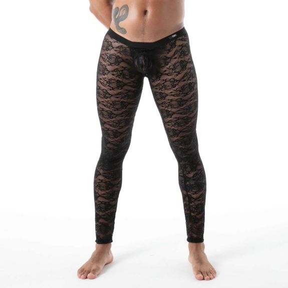 fluid lace open legging black