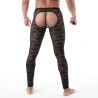 Legging ouvert en dentelle noir de dos zoom produit