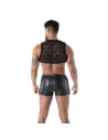 Le Crop top Zippé en Dentelle Fluide Noire Pour Hommes
