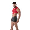 Crop Top Zippé en Dentelle Fluide Rouge