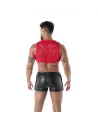 Crop Top Zippé en Dentelle Fluide Rouge