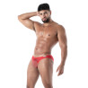 Model With A Fluid Lace Minibriefs Red