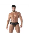 Slip à poche en dentelle noir pour homme