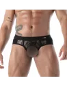 Slip à poche en dentelle noir zoom produit