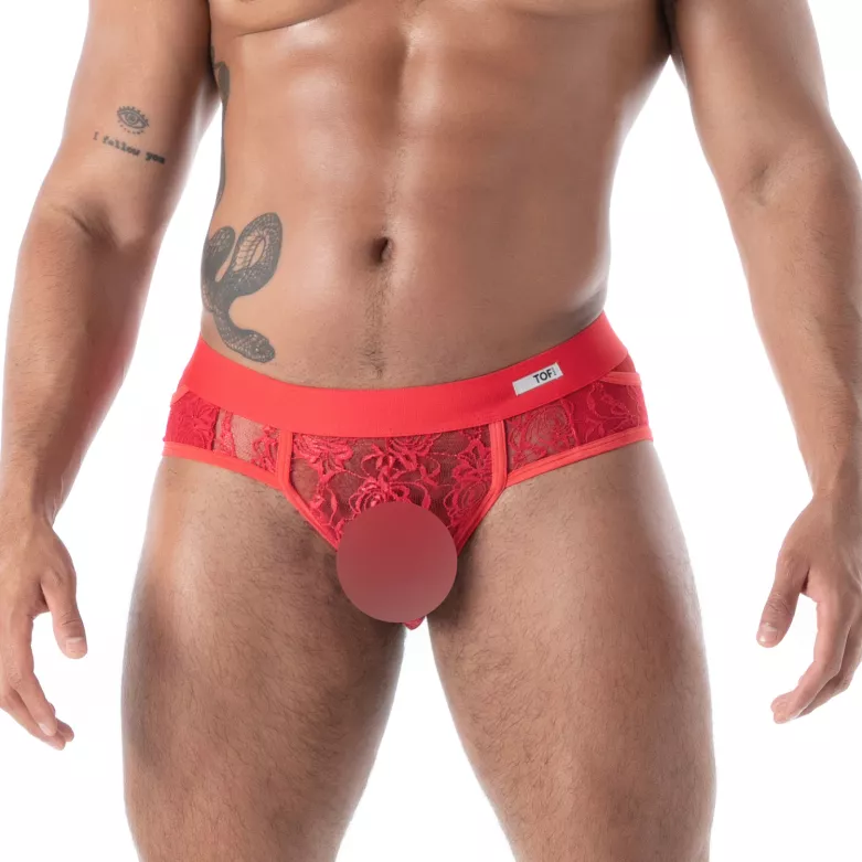 Men with a Fluid Lace Pocket Brief Red